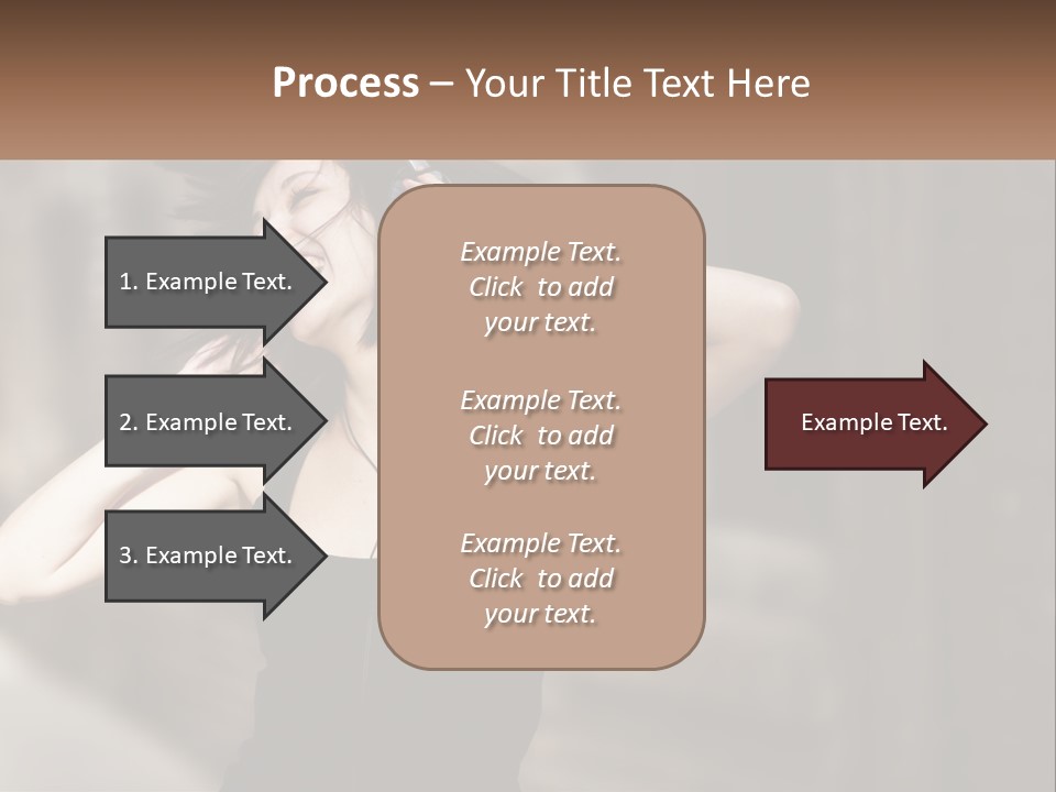 A Woman Is Listening To Music With Headphones PowerPoint Template