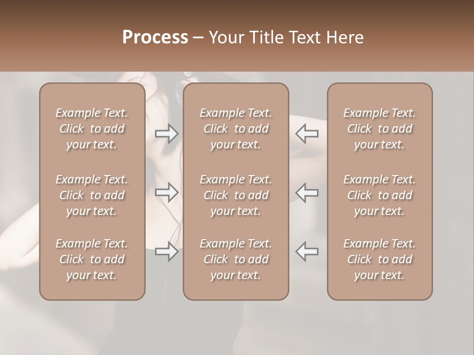 A Woman Is Listening To Music With Headphones PowerPoint Template