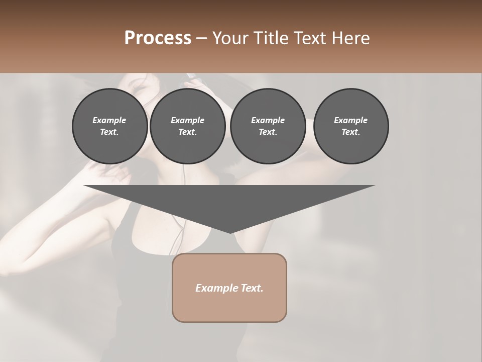 A Woman Is Listening To Music With Headphones PowerPoint Template