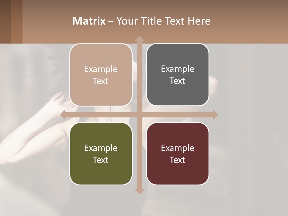 A Woman Is Listening To Music With Headphones PowerPoint Template