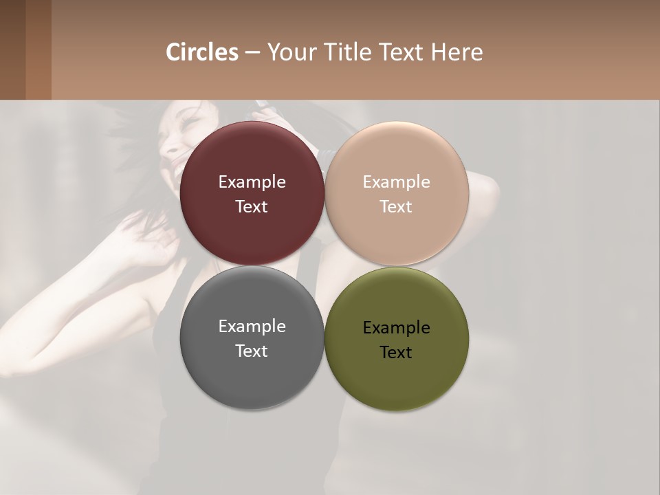 A Woman Is Listening To Music With Headphones PowerPoint Template