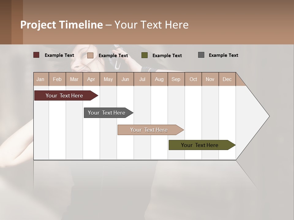 A Woman Is Listening To Music With Headphones PowerPoint Template