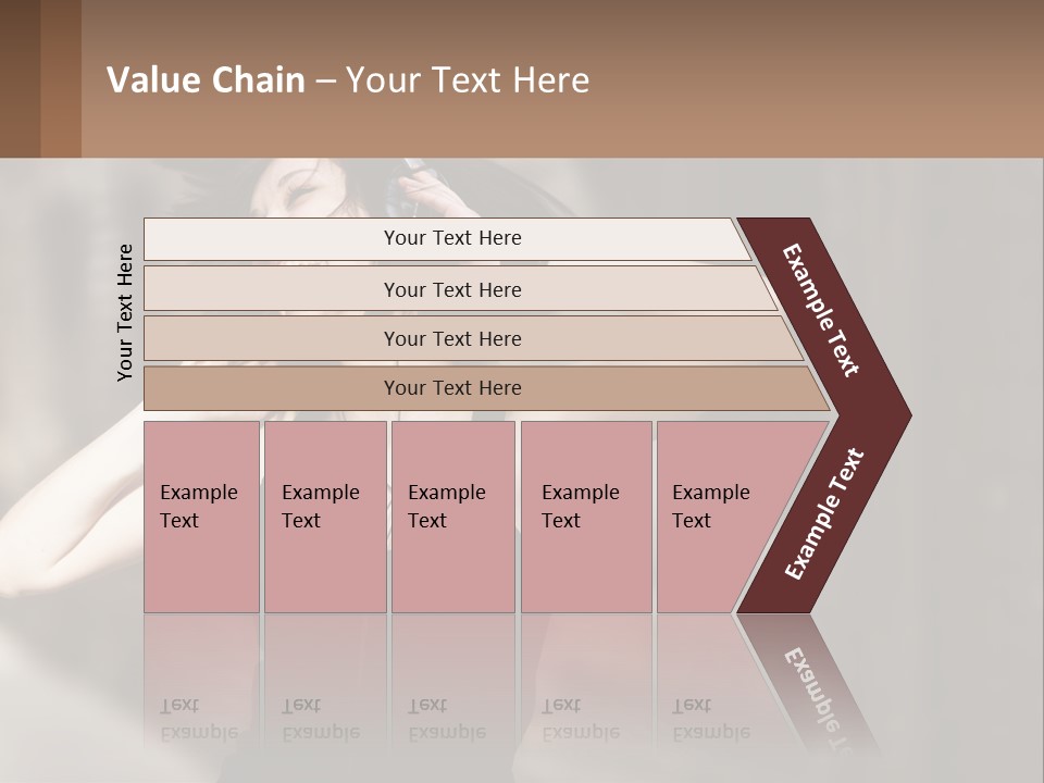 A Woman Is Listening To Music With Headphones PowerPoint Template