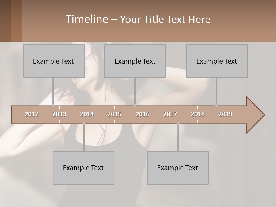 A Woman Is Listening To Music With Headphones PowerPoint Template