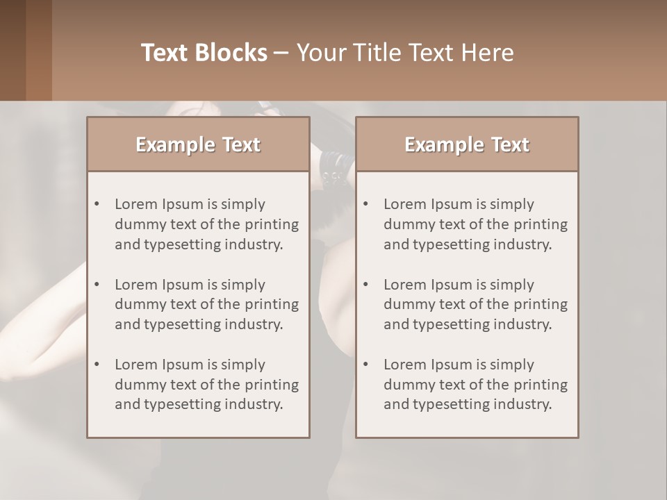 A Woman Is Listening To Music With Headphones PowerPoint Template