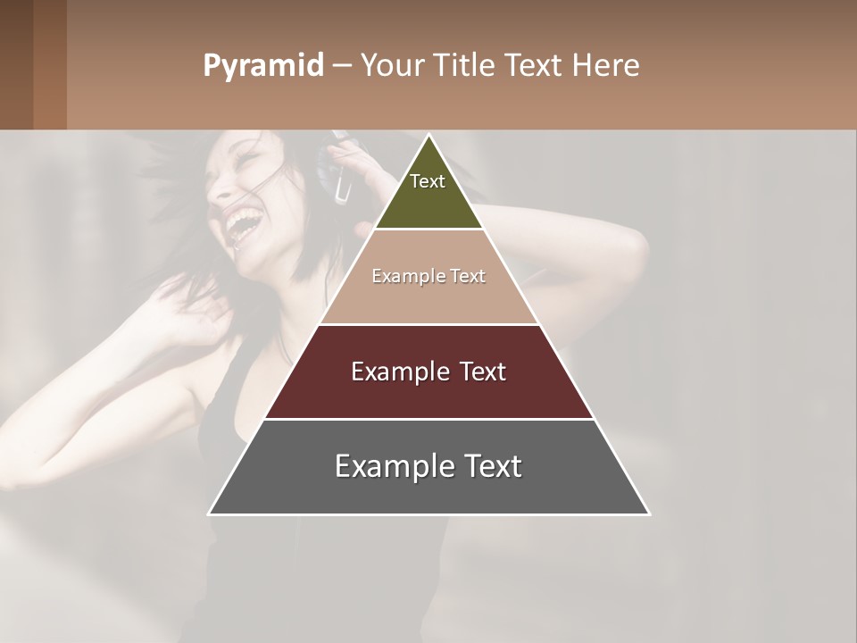 A Woman Is Listening To Music With Headphones PowerPoint Template