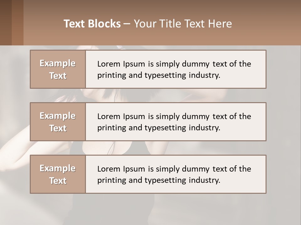 A Woman Is Listening To Music With Headphones PowerPoint Template