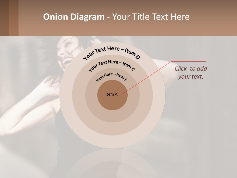 A Woman Is Listening To Music With Headphones PowerPoint Template