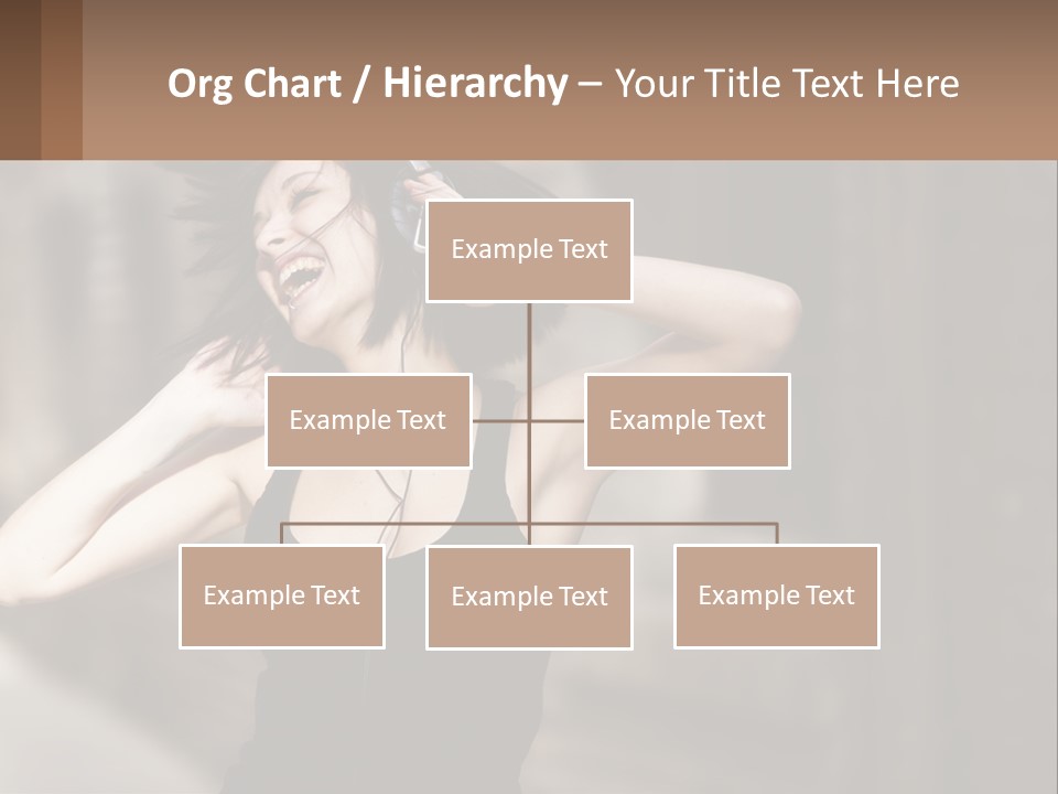 A Woman Is Listening To Music With Headphones PowerPoint Template