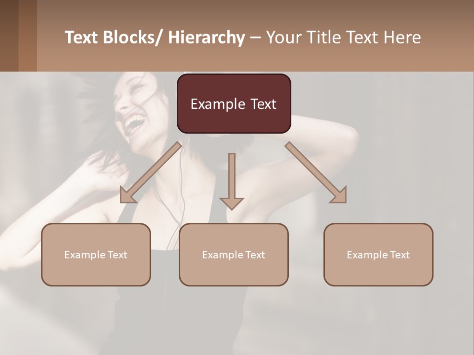 A Woman Is Listening To Music With Headphones PowerPoint Template