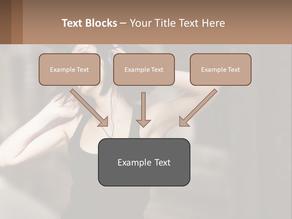 A Woman Is Listening To Music With Headphones PowerPoint Template