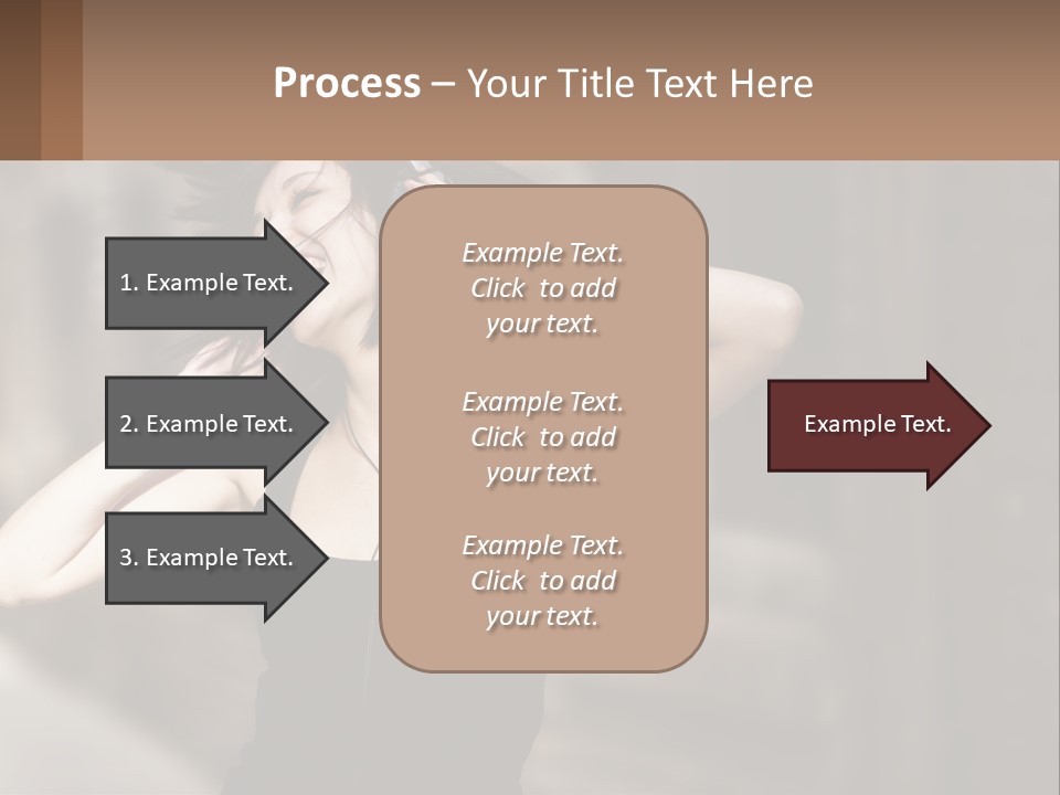 A Woman Is Listening To Music With Headphones PowerPoint Template