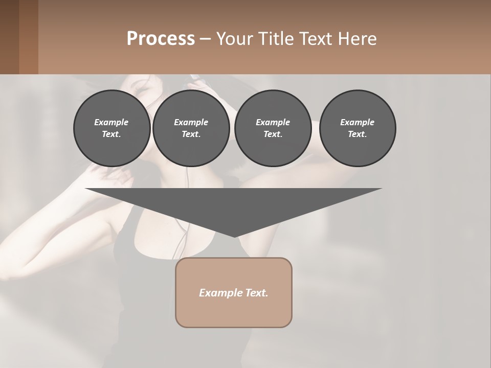 A Woman Is Listening To Music With Headphones PowerPoint Template