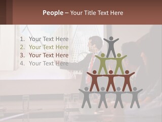 A Man Giving A Presentation To A Group Of People PowerPoint Template
