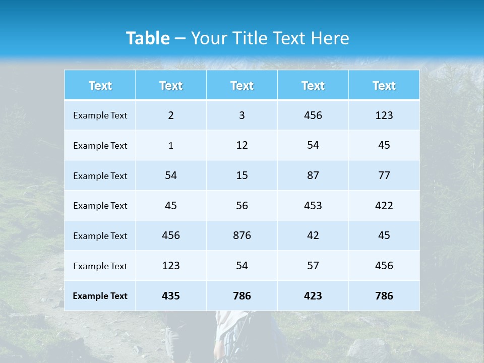 Two People Hiking Up A Trail In The Mountains PowerPoint Template