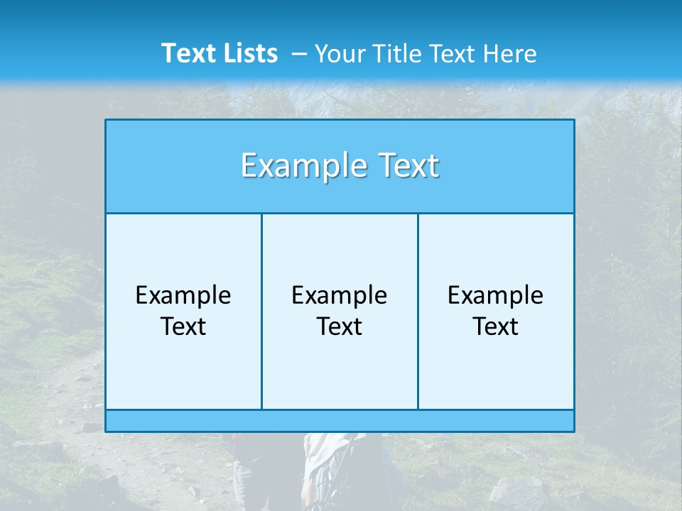 Two People Hiking Up A Trail In The Mountains PowerPoint Template