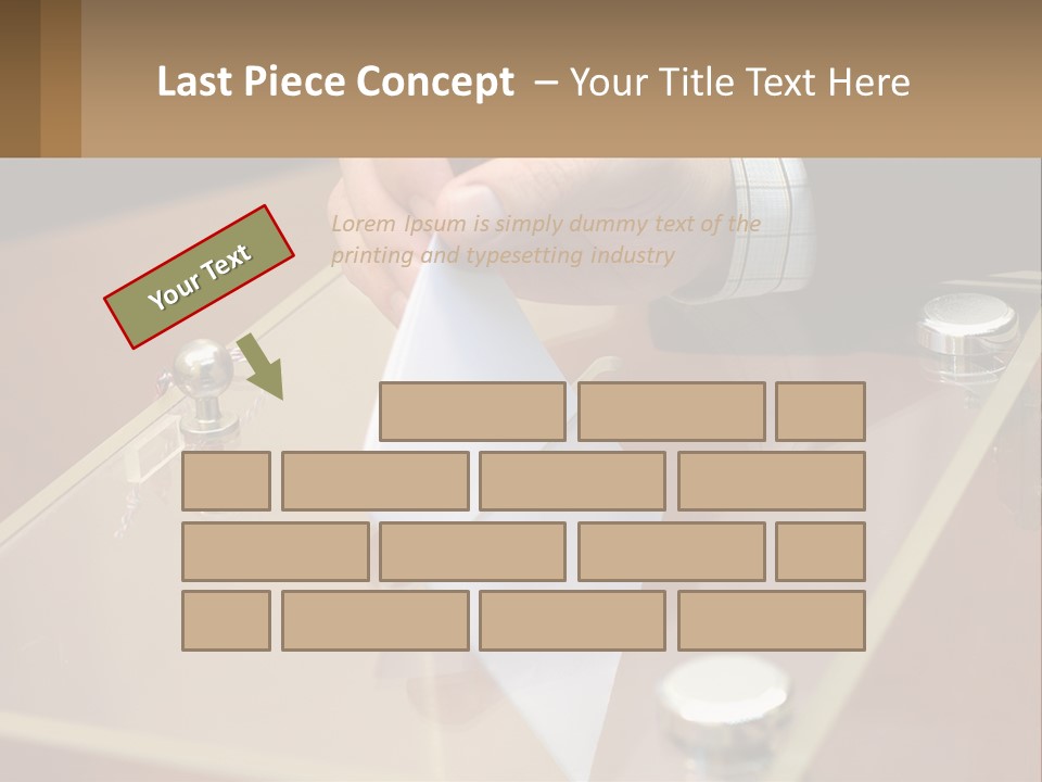 A Person Holding A Piece Of Paper On Top Of A Table PowerPoint Template