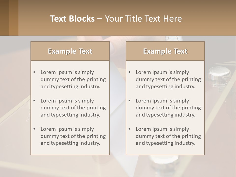 A Person Holding A Piece Of Paper On Top Of A Table PowerPoint Template