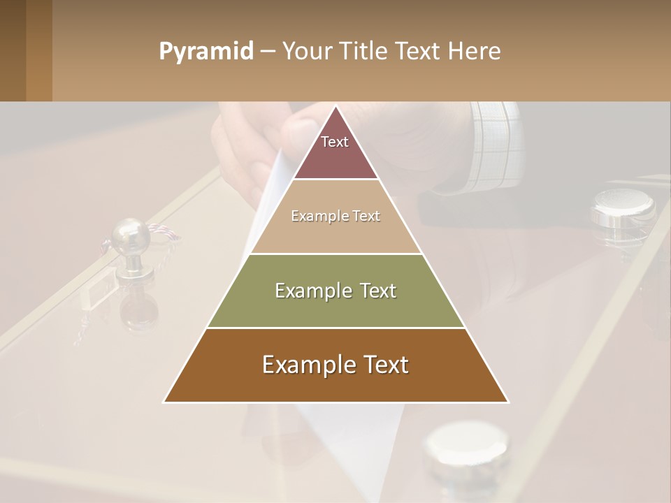 A Person Holding A Piece Of Paper On Top Of A Table PowerPoint Template