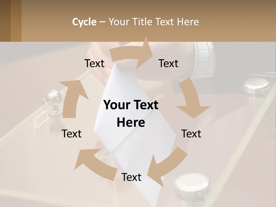 A Person Holding A Piece Of Paper On Top Of A Table PowerPoint Template