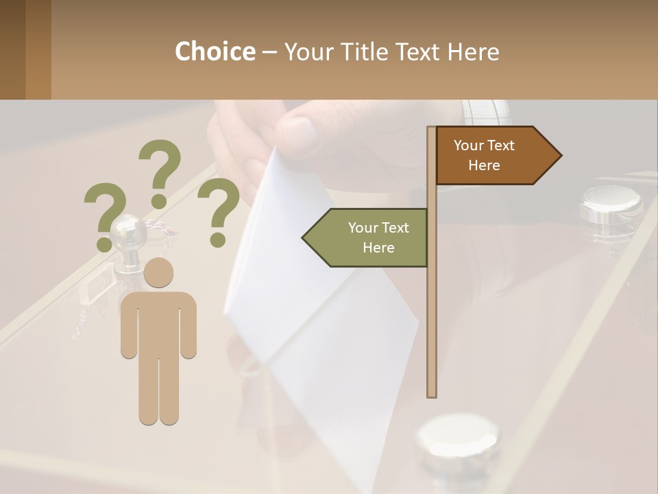 A Person Holding A Piece Of Paper On Top Of A Table PowerPoint Template