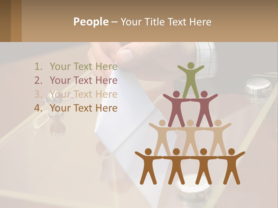 A Person Holding A Piece Of Paper On Top Of A Table PowerPoint Template