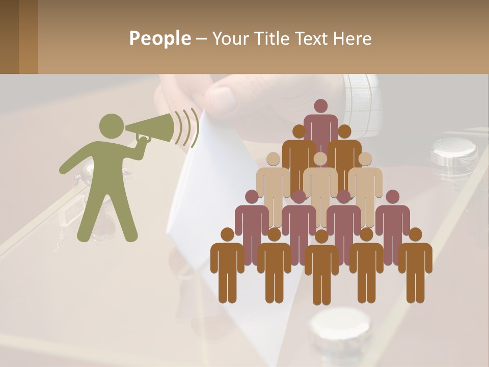 A Person Holding A Piece Of Paper On Top Of A Table PowerPoint Template