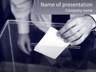 A Person Putting A Piece Of Paper In A Box PowerPoint Template