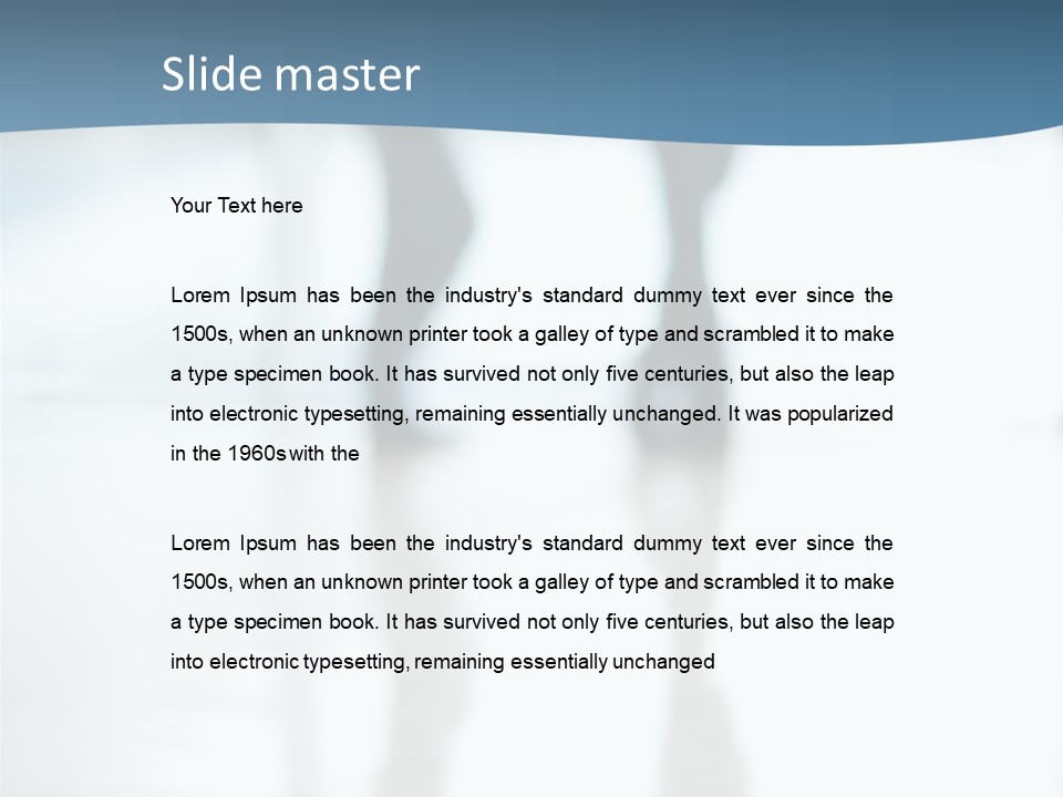 A Group Of People Walking Through A Lobby PowerPoint Template