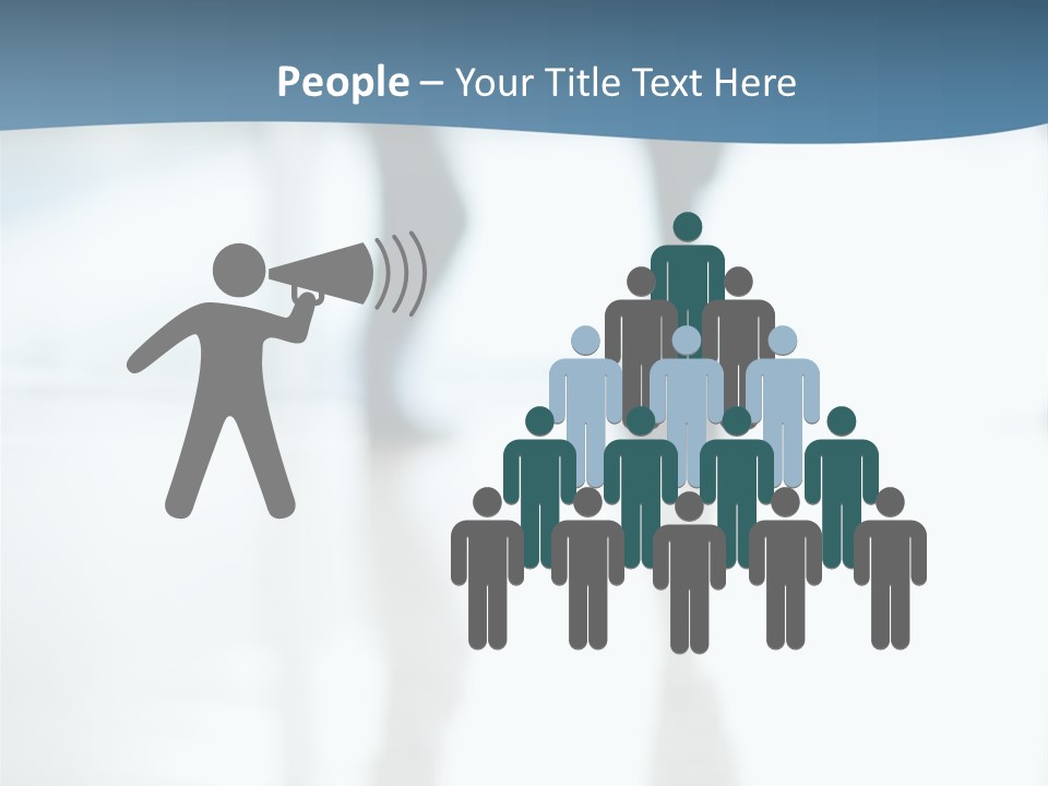 A Group Of People Walking Through A Lobby PowerPoint Template