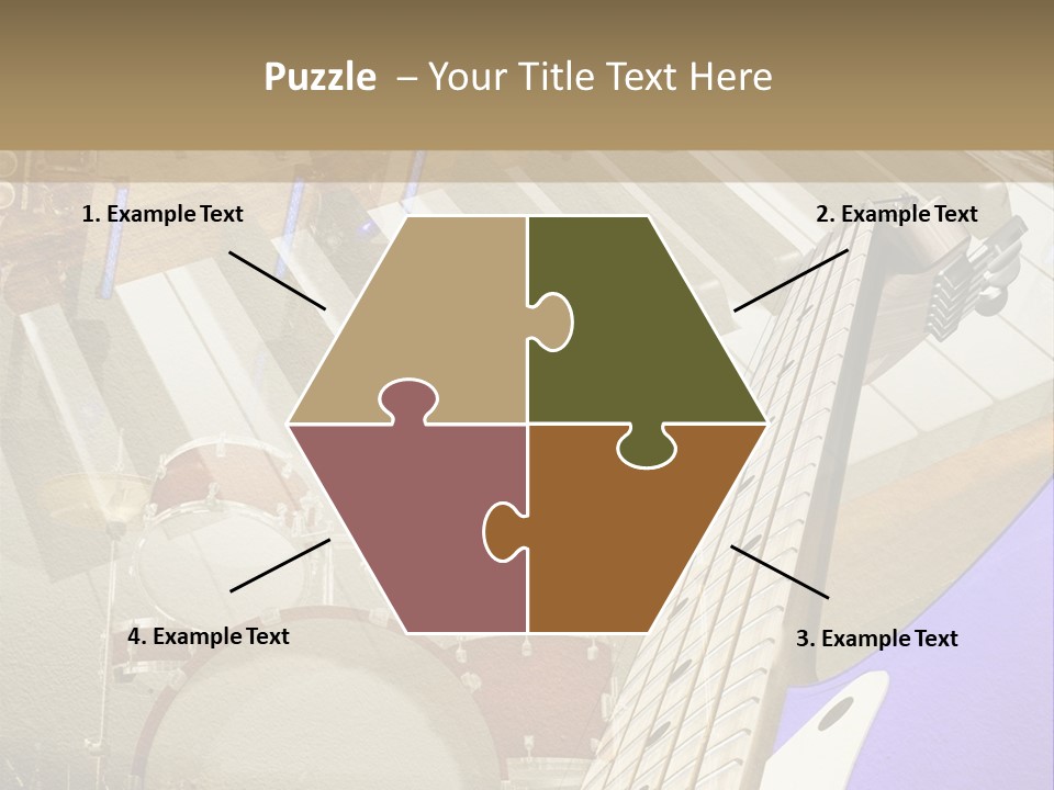 A Musical Instrument On A Stage With A Piano In The Background PowerPoint Template