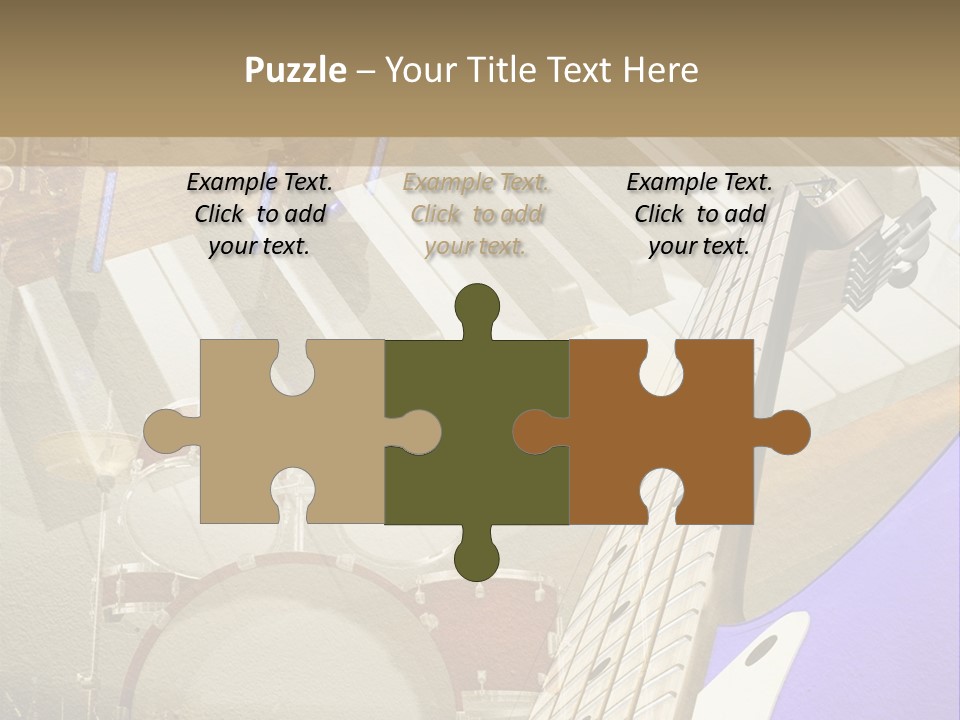 A Musical Instrument On A Stage With A Piano In The Background PowerPoint Template