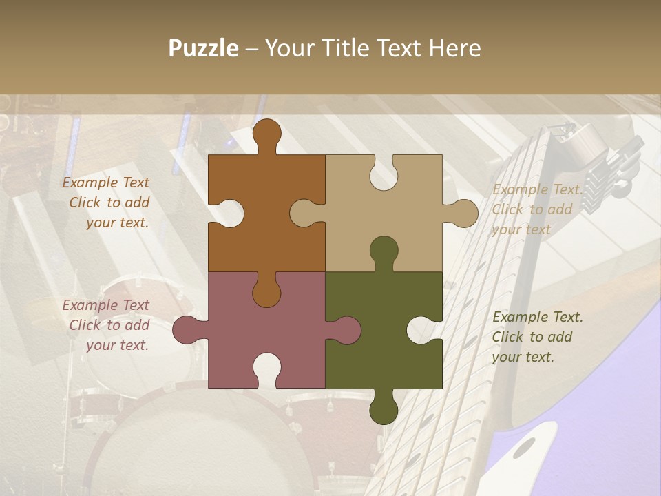 A Musical Instrument On A Stage With A Piano In The Background PowerPoint Template