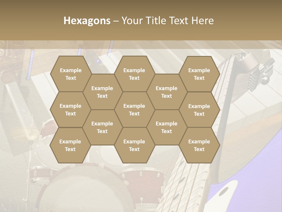 A Musical Instrument On A Stage With A Piano In The Background PowerPoint Template