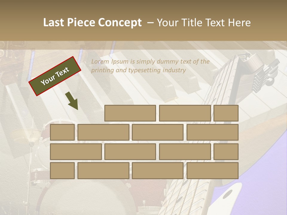 A Musical Instrument On A Stage With A Piano In The Background PowerPoint Template