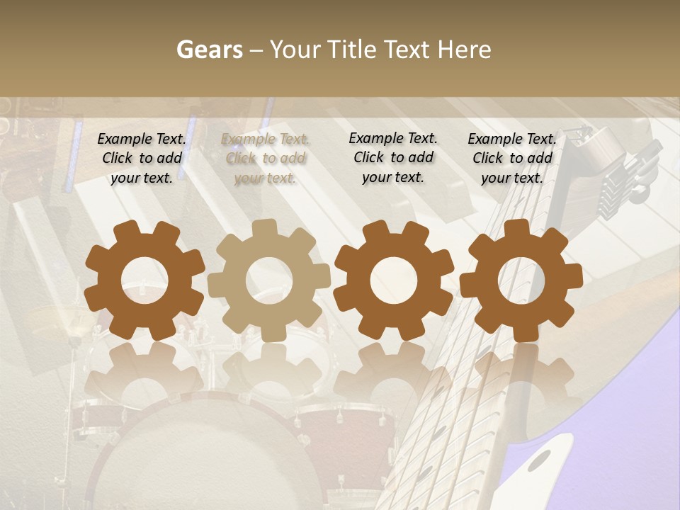 A Musical Instrument On A Stage With A Piano In The Background PowerPoint Template