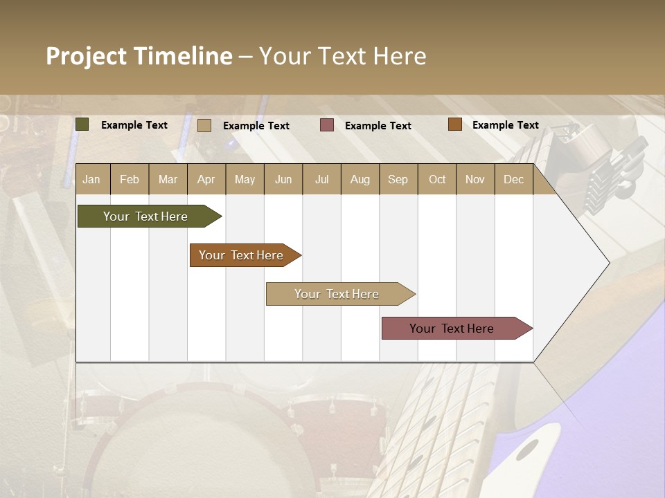 A Musical Instrument On A Stage With A Piano In The Background PowerPoint Template