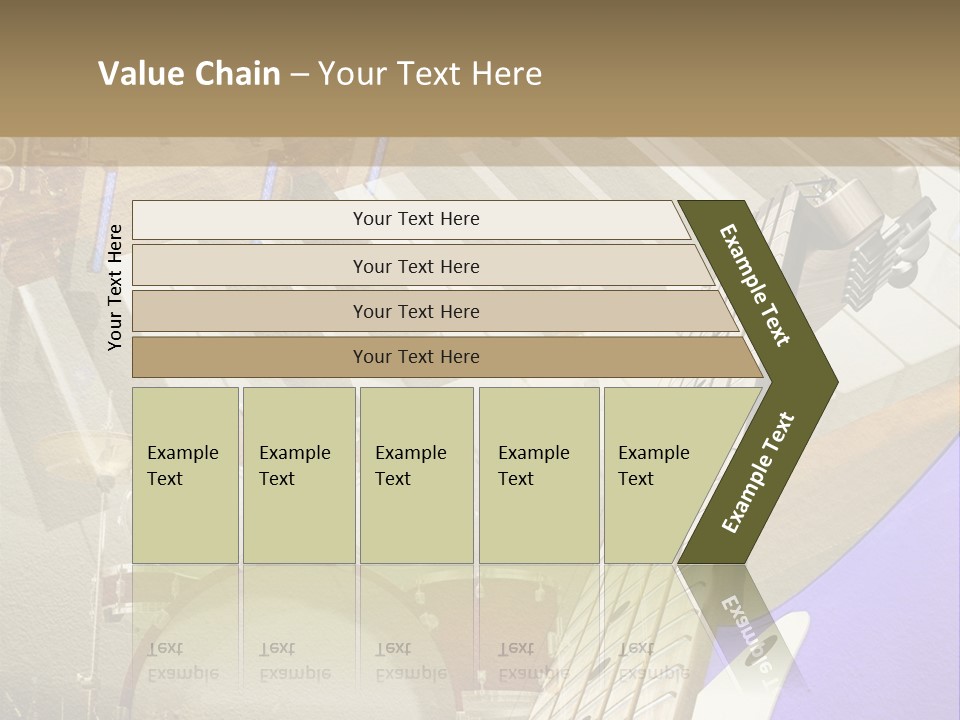 A Musical Instrument On A Stage With A Piano In The Background PowerPoint Template