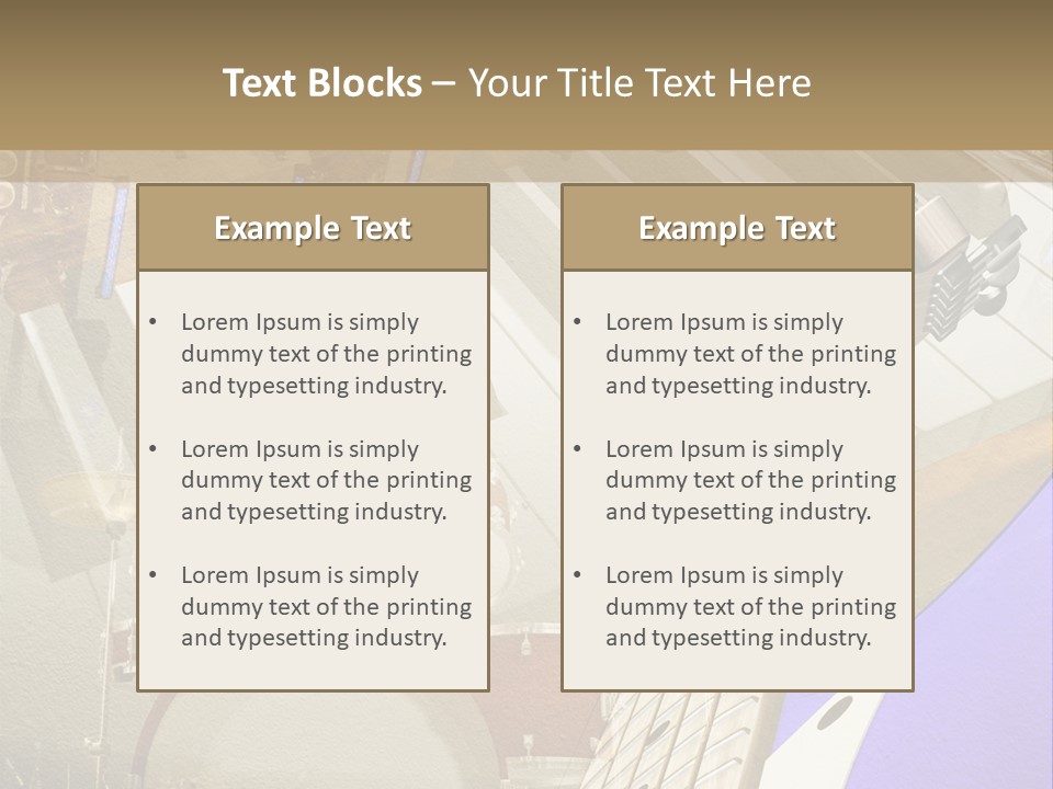 A Musical Instrument On A Stage With A Piano In The Background PowerPoint Template