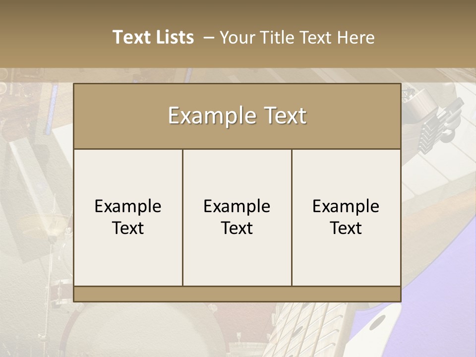 A Musical Instrument On A Stage With A Piano In The Background PowerPoint Template