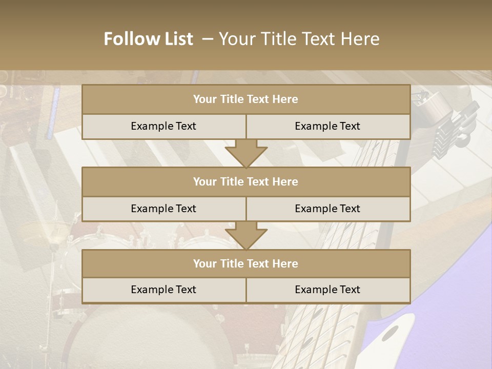 A Musical Instrument On A Stage With A Piano In The Background PowerPoint Template