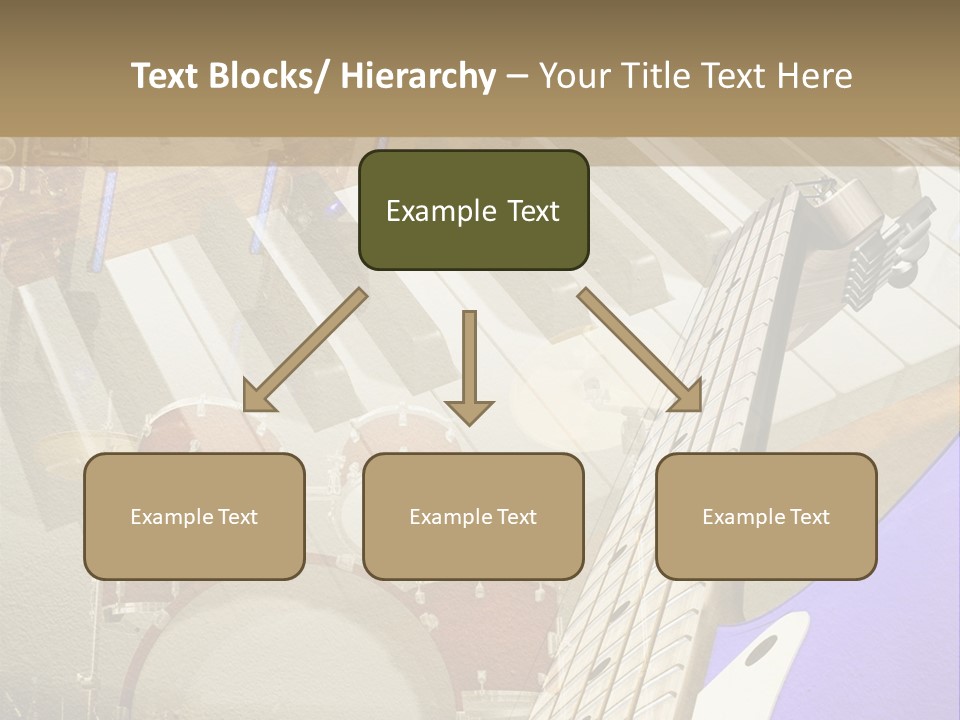 A Musical Instrument On A Stage With A Piano In The Background PowerPoint Template