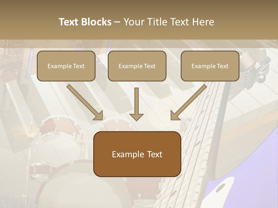 A Musical Instrument On A Stage With A Piano In The Background PowerPoint Template
