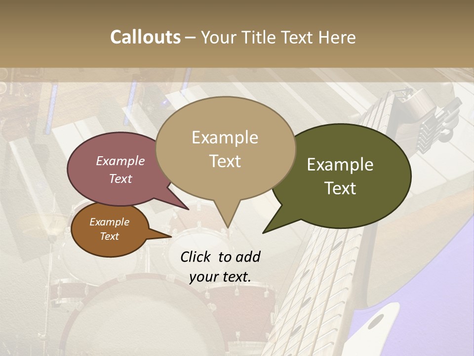A Musical Instrument On A Stage With A Piano In The Background PowerPoint Template