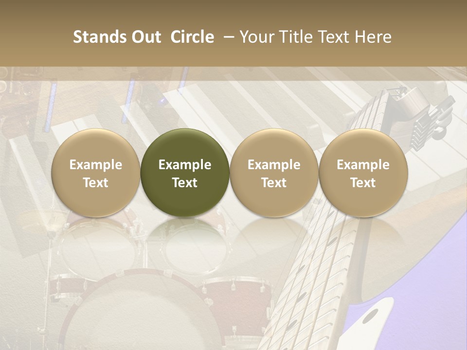 A Musical Instrument On A Stage With A Piano In The Background PowerPoint Template