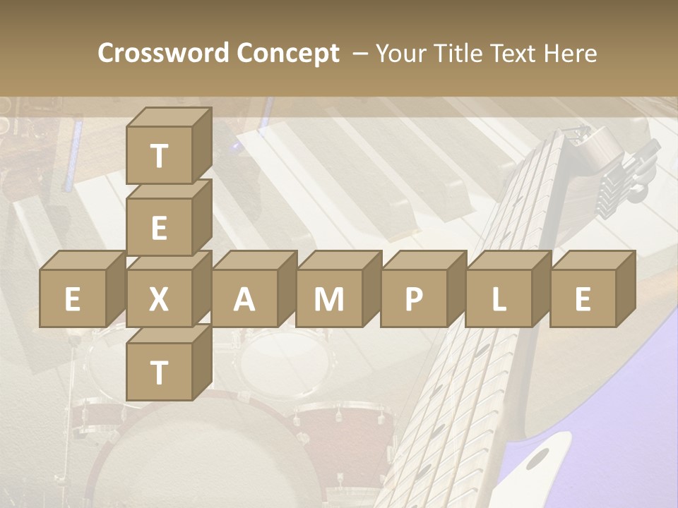 A Musical Instrument On A Stage With A Piano In The Background PowerPoint Template