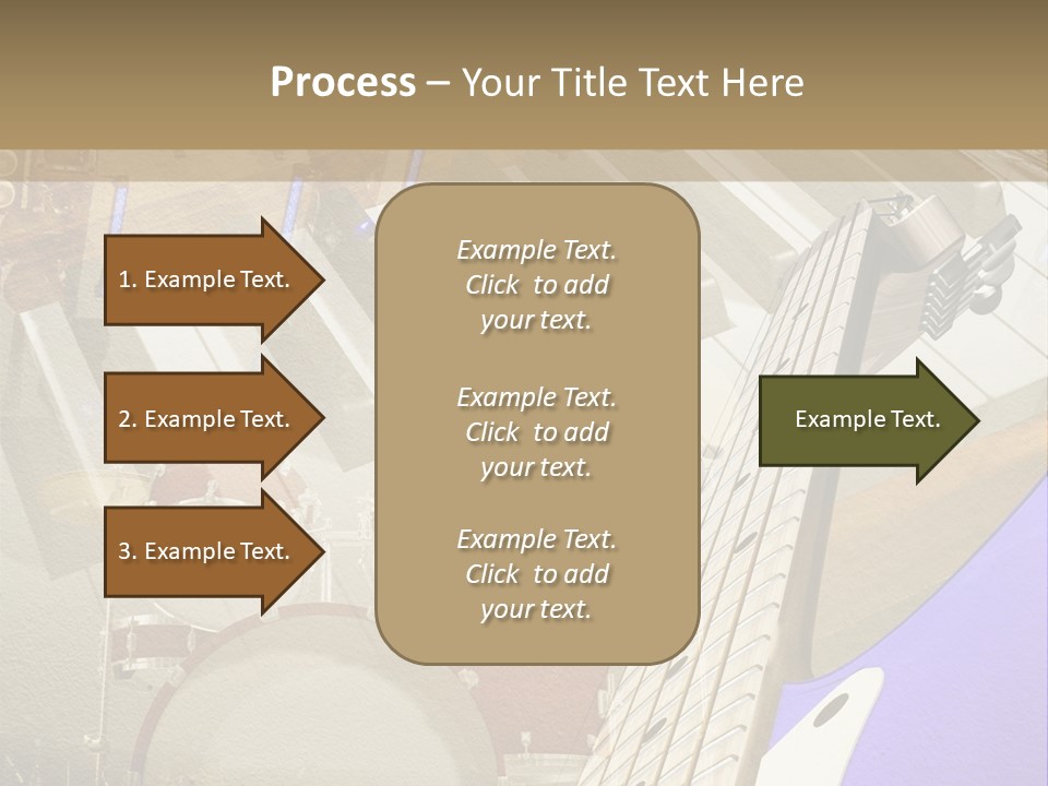 A Musical Instrument On A Stage With A Piano In The Background PowerPoint Template