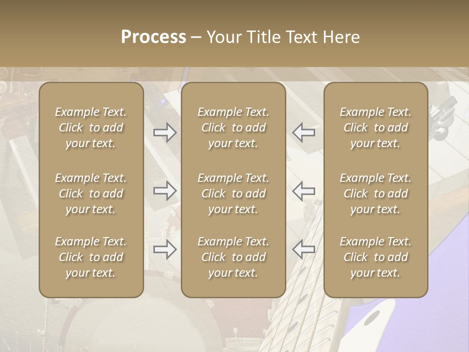 A Musical Instrument On A Stage With A Piano In The Background PowerPoint Template