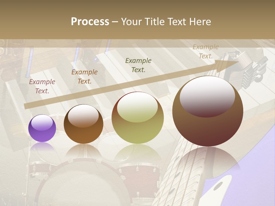 A Musical Instrument On A Stage With A Piano In The Background PowerPoint Template