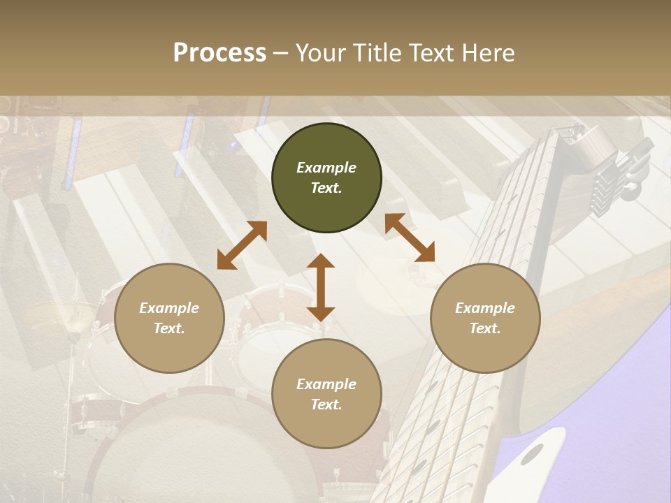 A Musical Instrument On A Stage With A Piano In The Background PowerPoint Template